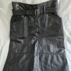 Vintage Black Leather Skirt